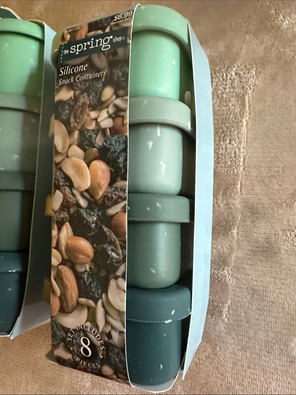 The Spring Shop Silicone Snack Containers - Mint & Teal Set (8pc)